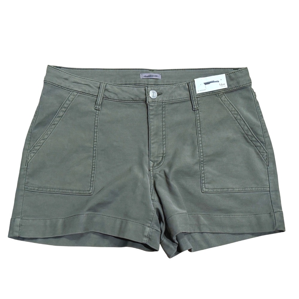 Maurices Womens Plus 16W 1X 16 Olive Green Utility Shorts Mid Rise NWT NEW